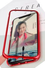 Iphone X Xs Mıknatıslı Alüminyum Bumper 360 Tam Koruma Ön Ve Arka Cam Kapaklı Kılıf