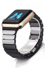 Apple Watch Seramik Kaplamalı Kordon 2 3 4 5 6 Se 42mm 44mm Uyumlu Kayış Bileklik Pro Dizayn Siyah