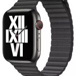 Apple Watch 2 3 4 5 6 Se 42mm 44mm Uyumlu Kordon Kayış Bileklik Leather Deri Loop Band Black Solo