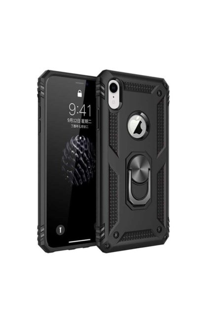 Iphone Xr Vega Silikon Tam Korumalı Yüzüklü Araç Tutucu Destekli Kılıf Armor Stand