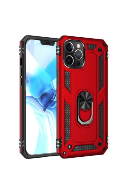 Iphone 12 Promax 6.7 Vega Silikon Tam Korumalı Yüzüklü Araç Tutucu Destekli Kılıf Armor Stand