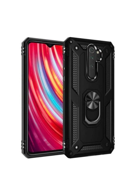 Xiaomi Redmi Note8 Pro Vega Silikon Tam Korumalı Yüzüklü Araç Tutucu Destekli Kılıf Armor Stand