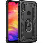 Huawei Y7 2019 Vega Silikon Tam Korumalı Yüzüklü Araç Tutucu Destekli Kılıf Armor Stand