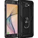 Samsung J7 Prime Vega Silikon Tam Korumalı Yüzüklü Araç Tutucu Destekli Kılıf Armor Stand