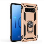 Samsung S10 Vega Silikon Tam Korumalı Yüzüklü Araç Tutucu Destekli Kılıf Armor Stand
