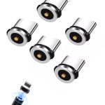 5 Adet Plug Type-c Yedek Başlık Işıklı Mıknatıslı Şarj Kabloların Plug Manyetik Başlık Dönüştürücü