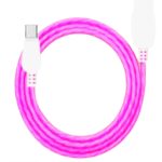 Type-c Işıklı Hızlı Şarj Kablo Ekolayzır Akıllı Seri Işıklı 3.0a 100cm Kablosu Renk:kosmik Pembe