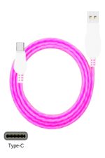 Type-c Işıklı Hızlı Şarj Kablo Ekolayzır Akıllı Seri Işıklı 3.0a 100cm Kablosu Renk:kosmik Pembe
