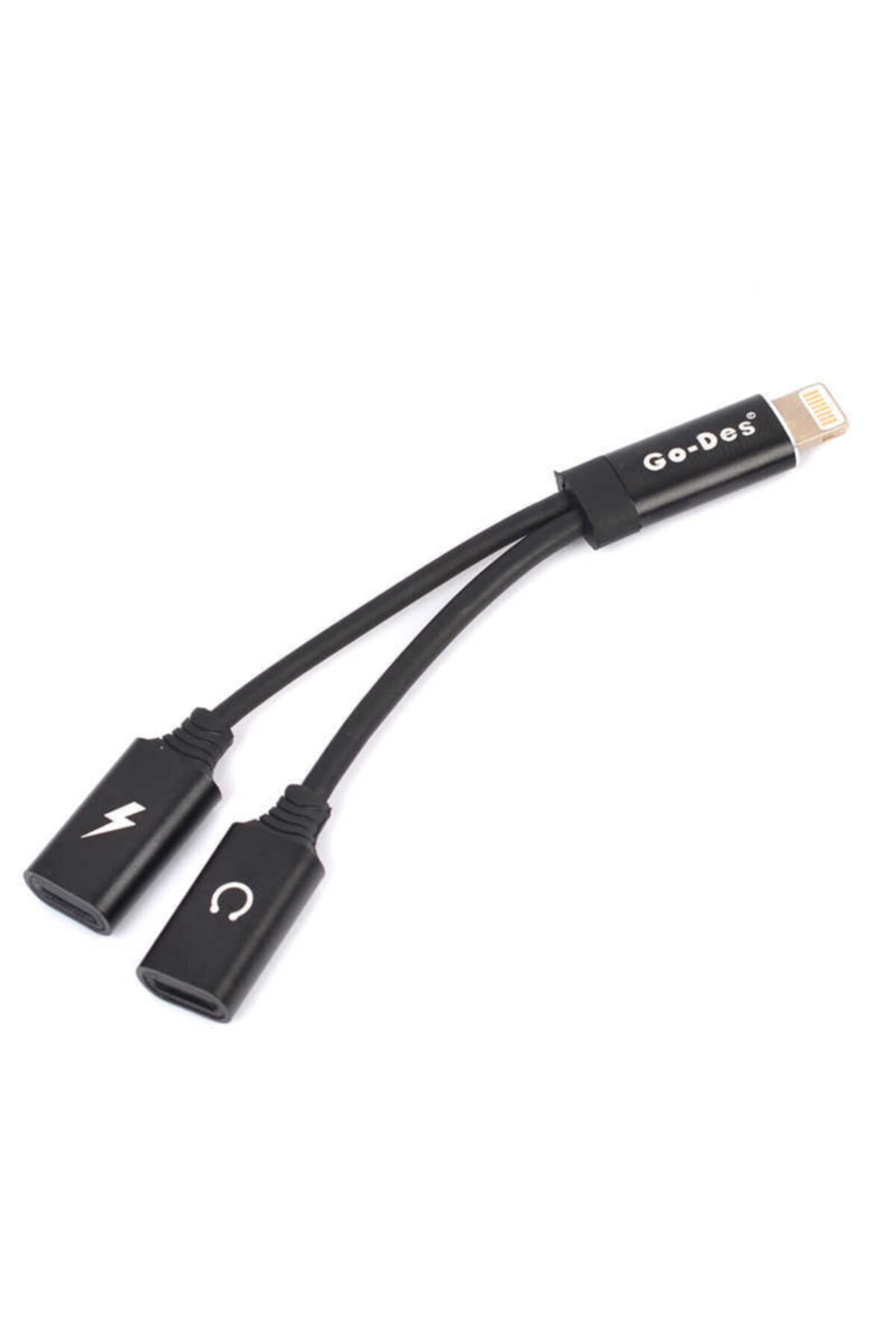 0_org_zoom Eypo Go Des Iphone Şarj Ve Kulaklık Dönüştürücü 2 Adet Iphone Çıkışlı Adaptör Siyah - Görsel 1
