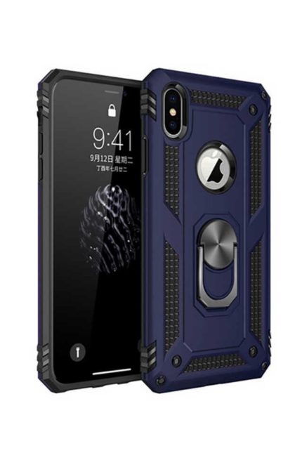 Iphone Xsmax Tam Koruma Silikon Kılıf Ve Yüzüklü 360 Derece Standı Araç Tutucu Metal Parça
