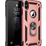 Iphone X Xs Tam Koruma Silikon Kılıf Ve Yüzüklü 360 Derece Standı Araç Tutucu Metal Parça
