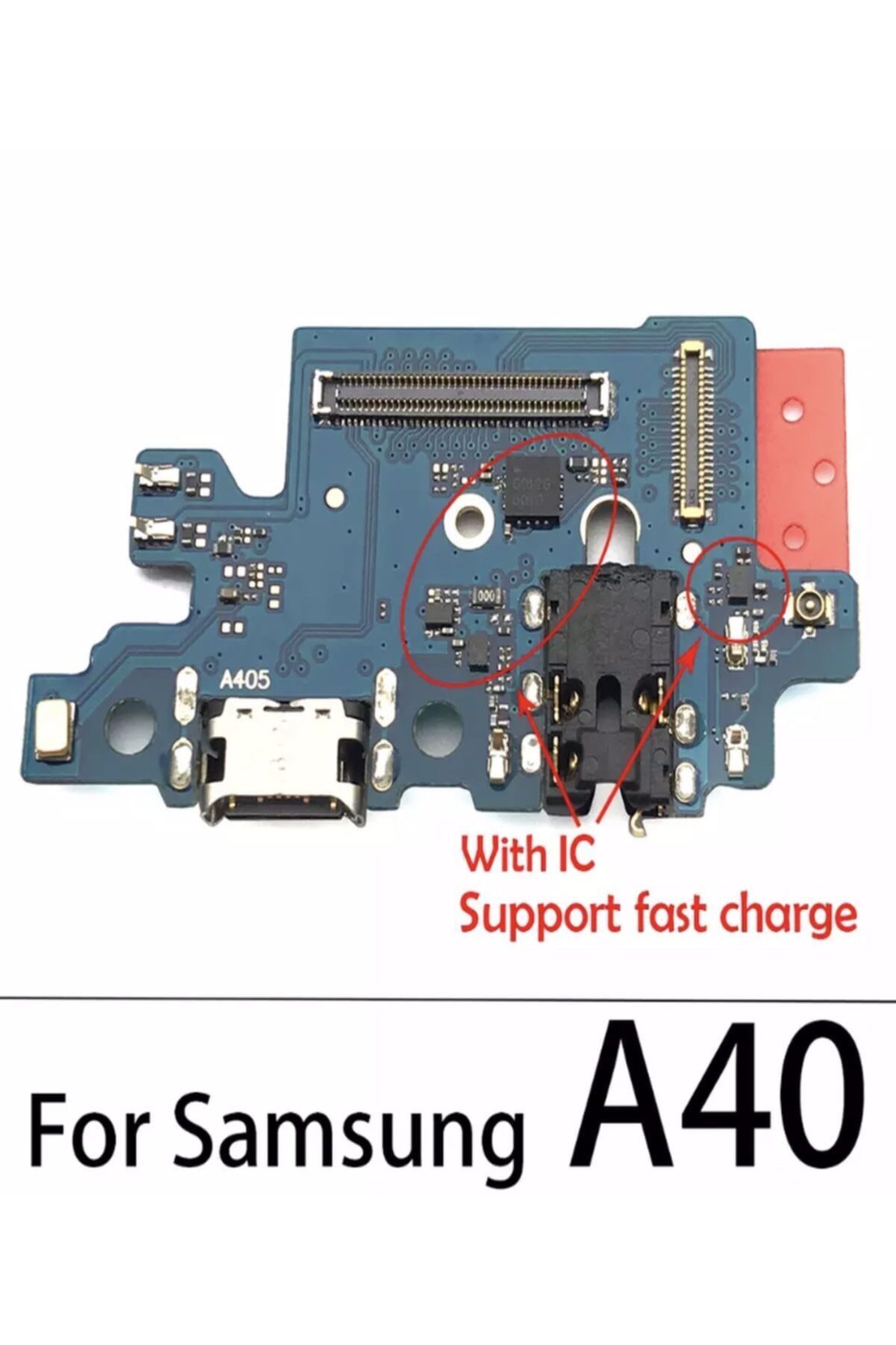 0_org_zoom Samsung A40 Mikrofonlu Şarj Soketi Bordu Anten Soketi Tak Çalıştır Iç Aksam Teknik Servis Ürünü - Görsel 1