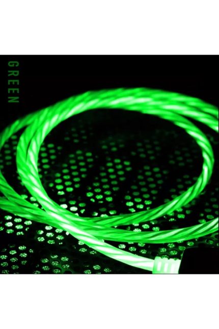 Type C Full Işıklı Hareketli Hızlı Şarj Kablo 60w 3.0a Samsung Huawei Xiaomi Renk:yeşil