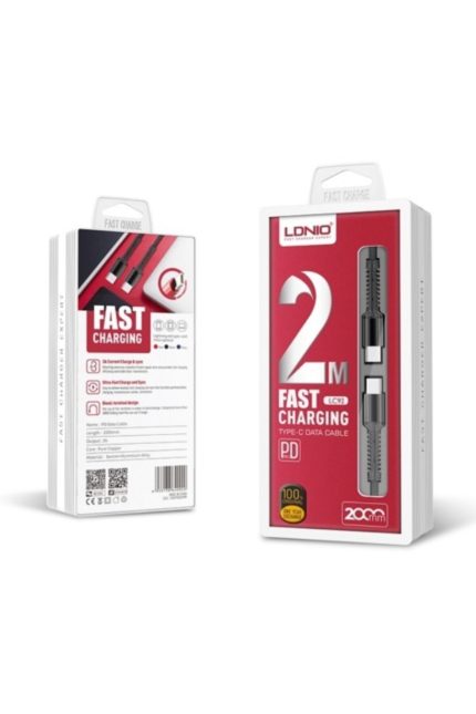 Ldnıo Lc92 T Çift Taraflı Type- C Girişli Tüm Seri Model 2metre Hızlı Usb Şarj Kablosu 3a - 60wat