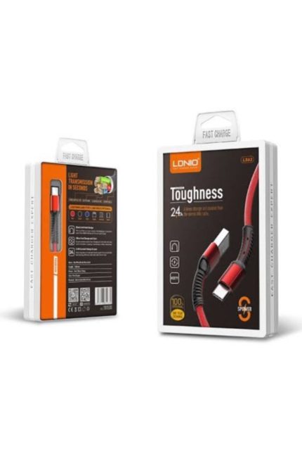 Ldnıo Ls63 Toughness Iphone Tüm Seri 2.4 60amper Usb Kablo 1mt.-örgülü-hızlı Şarj Kablosu