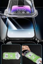 İphone 16 Aslan 2 Pro Easy Kolay Kurulum Kitli Ekran Koruyucu Kırılmaz Cam Anti-Statik 2 - Görsel 4