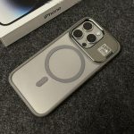 iphone 15 Pro Max Uyumlu Kılıf  Standlı -Metal Alaşımlı -Mag safe-Boyası Geçmeyen-Sararmayan Kap