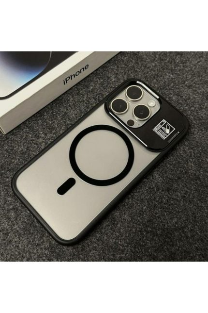 iphone 14plus-15Plus Uyumlu Kılıf  Standlı -Metal Alaşımlı -Mag safe-Boyası Geçmeyen-Sararmayan Kap