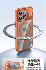 iphone 14plus-15Plus Uyumlu Kılıf  Standlı -Metal Alaşımlı -Mag safe-Boyası Geçmeyen-Sararmayan Kap - Görsel 4
