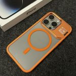 iphone 14ProMax Uyumlu Kılıf  Standlı -Metal Alaşımlı -Mag safe-Boyası Geçmeyen-Sararmayan Kap