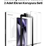 Samsung S22 Ultra - S23 Ultra Aslan 2 Pro uyumlu 2 Adet Ekran Koruyucu Kavisli Temperli Cam