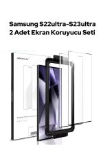Samsung S22 Ultra - S23 Ultra Aslan 2 Pro uyumlu 2 Adet Ekran Koruyucu Kavisli Temperli Cam