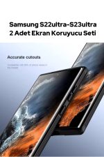 Samsung S22 Ultra - S23 Ultra Aslan 2 Pro uyumlu 2 Adet Ekran Koruyucu Kavisli Temperli Cam - Görsel 3