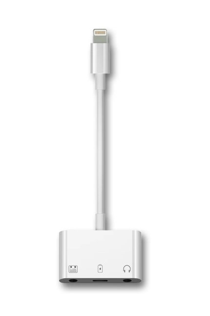iphone Lightning to Mikrofon Kulaklık Çevirici Canlı Yayın Hızlı Şarj Portu Ses hd Mikrofon Adaptörü