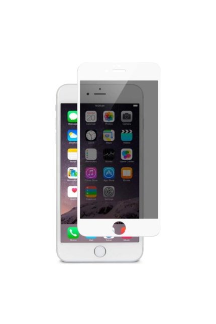 Iphone 7plus - 8 Plus 6d Kavisli Temperli Hayelet Ekran Koruyucu (Renk - Beyaz) Kırılmaz Cam