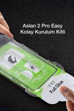iphone 15ProMax Aslan 2 Pro Easy Kolay Kurulum Kitli Ekran Koruyucu Kırılmaz Cam Anti-Statik 2 - Görsel 3