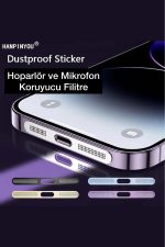 İphone 15-15Pro-15ProMax-12-13-14-13Pro Toz ve Kir Önleyici Filtre Mikrofon , Hoparlör, Şarj Koruma - Görsel 3