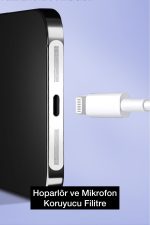 İphone 15-15Pro-15ProMax-12-13-14-13Pro Toz ve Kir Önleyici Filtre Mikrofon , Hoparlör, Şarj Koruma - Görsel 6