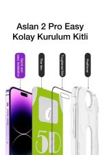 iphone 14ProMax Aslan 2 Pro Easy Kolay Kurulum Kitli Ekran Koruyucu Kırılmaz Cam Anti-Statik 2 - Görsel 2