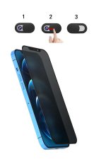 Iphone 13-13pro-14 Hayalet Ghost Spy Defender Cam Slider Ultra Kavisli 12d Temperli Ekran Koruyucu