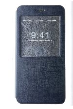 Iphone 6plus / 6splus Kapaklı Lüx Kılıf Kapak Üstünden Menü Görünümlü Kutulu Vakumlu Antrasit Siyah