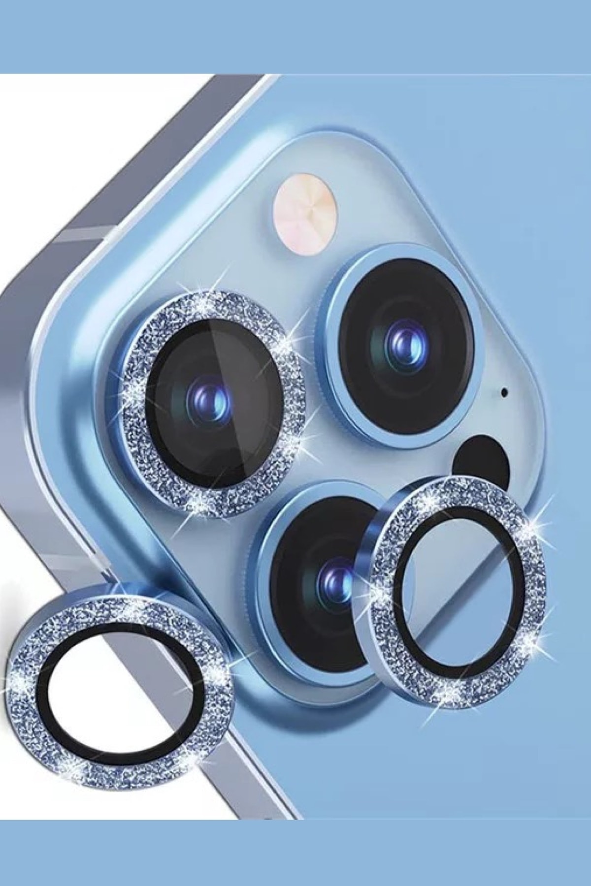 1_org_zoom Iphone 11 / 12/ 12mini Uyumlu Taşlı Kamera Lens Koruyucu 8d Hd Crystal Cam - Görsel 1