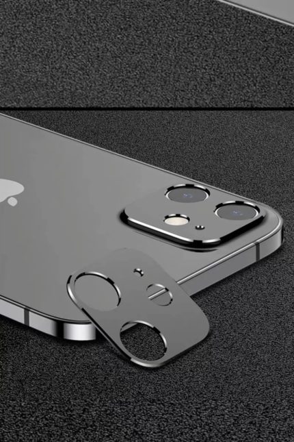 Iphone 11 Kamera Lens Koruyucu Metal Plaka Hd 9d Kamerada Parlama Yapmaz Renk:siyah Çerçeveli