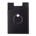 Tüm Telefon Kılıflarına Uyumlu Deri Siyah Unisex Kredi Kartlık+telefon Yüzügü Stand +mıknatıs Tutucu
