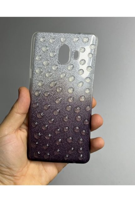Samsung Galaxy C10 Plus Silikon Şeffaf Kılıf Bubble Airbag9d Damla Darbe Emicili Simli Baskılı Kapak