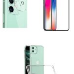 Iphone 11 Uyumlu Kırılmaz Ekran Koruyucu Cam + Şeffaf Kılıf + Kamera Koruyucu Lens