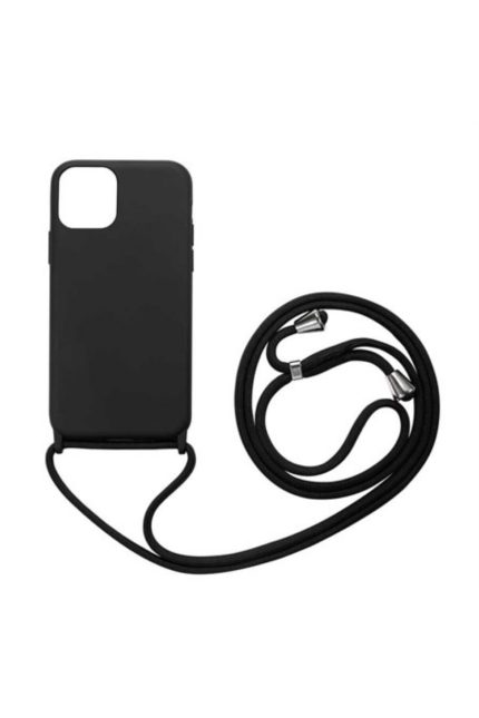 Uyumlu Iphone 12 / 12pro  Kılıf Içi Kadife Liquid Silikon + Ipli Boyun Askılı 360 Gövde Korumalı
