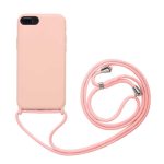 Iphone 7plus  8plus Lansman Kılıf Içi Kadife  Uyumlu Silikon + Ipli Boyun Askılı 360 Gövde Korumalı