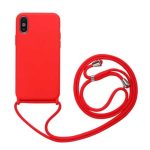Iphone X / Xs Lansman Kılıf Içi Kadife Liquid Silikon + Ipli Boyun Askılı 360 Gövde Korumalı