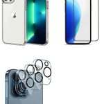 Iphone 13 Pro Max Uyumlu Şeffaf Kılıf Ekran Koruyucu Kırılmaz Cam Kamera Lens Koruyucu