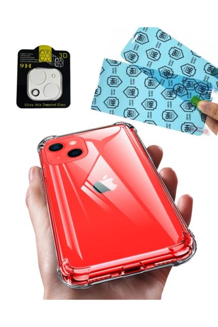 Iphone 13mini Kılıf Köşeleri Airbag Korumalı Silikon-kamera Lens Koruma-9h Nano Kırılmaz Cam Uyumlu