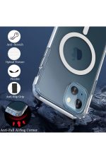Apple Iphone 13 Mini Kılıf Magsafe Magnetic Crystal Kapak - Şeffaf - Görsel 2