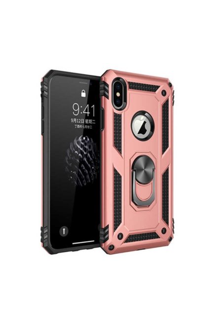 Iphone Xsmax 6.5 Vega Silikon Tam Korumalı Yüzüklü Araç Tutucu Destekli Kılıf Armor Stand