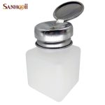 Pompalı Taşınabilir 200ml Sıvı Alkol Tiner Metal Püskürtücü Doldurabilir Kapaklı Plastik Şişeli