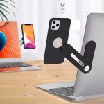 Dizüstü Bilgisayar Monitörler Için Metalik Siyah Cep Telefonu Tablet Standı Ekran Destekli