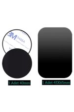 2adet Telefon Araç Içi Tutucu Stant Metal Plaka Magnetic Mıknatıslı Tutucular Için Metal Saç Seti 3m - Görsel 2